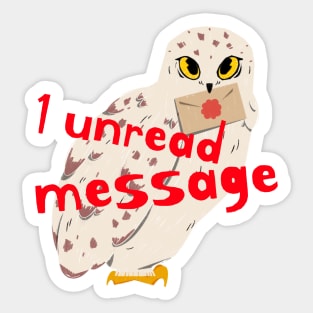 1 Unread Message Owl Sticker